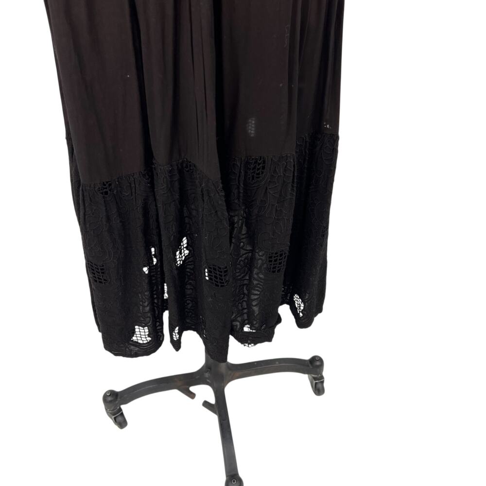 Anthropologie Seen Worn Kept Zohara Dress Smocked Eyelet Black Plus Size 1X - Picture 5 of 13